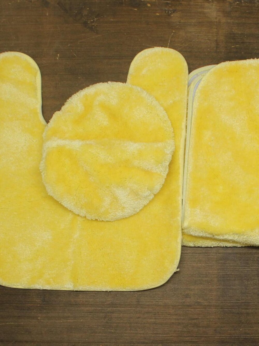 Garland Fuzzy Bath Rug Mat Toilet Set Yellow 3-Piece